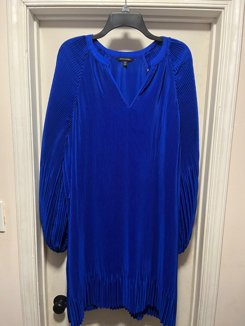 Banana Republic Royal Blue Pleated Long Sleeve Dress - Picture 3 of 8
